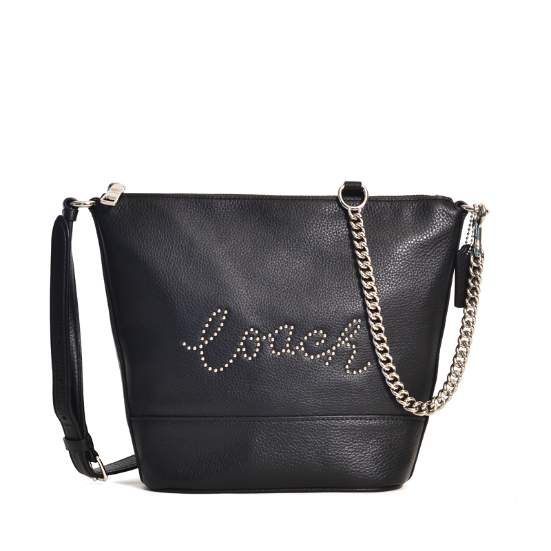 Coach Small Paxton Duffle Studded Coach Script Black - Averand