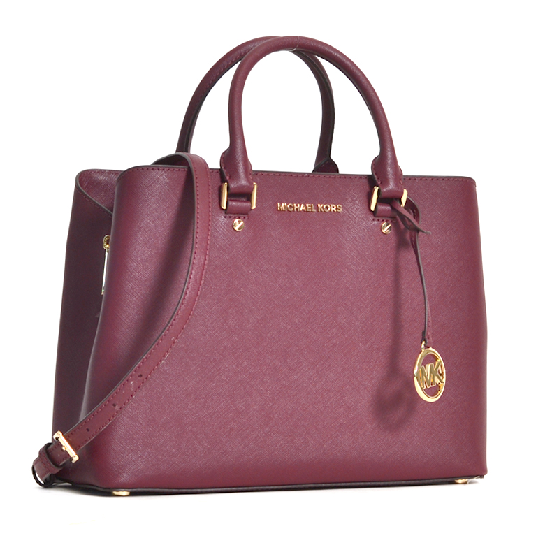 Michael Kors Savannah Large Satchel Merlot - Averand