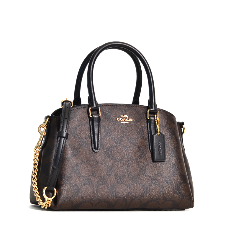 Coach Mini Sage Carryall Signature Brown Black - Averand