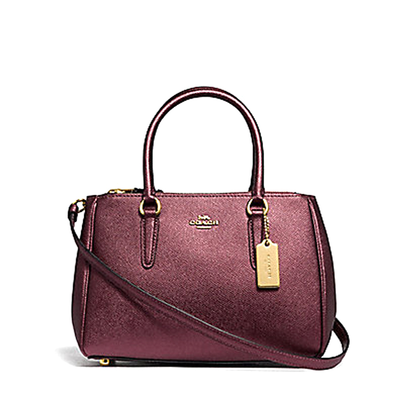 Coach Mini Surrey Carryall Metallic Wine Averand