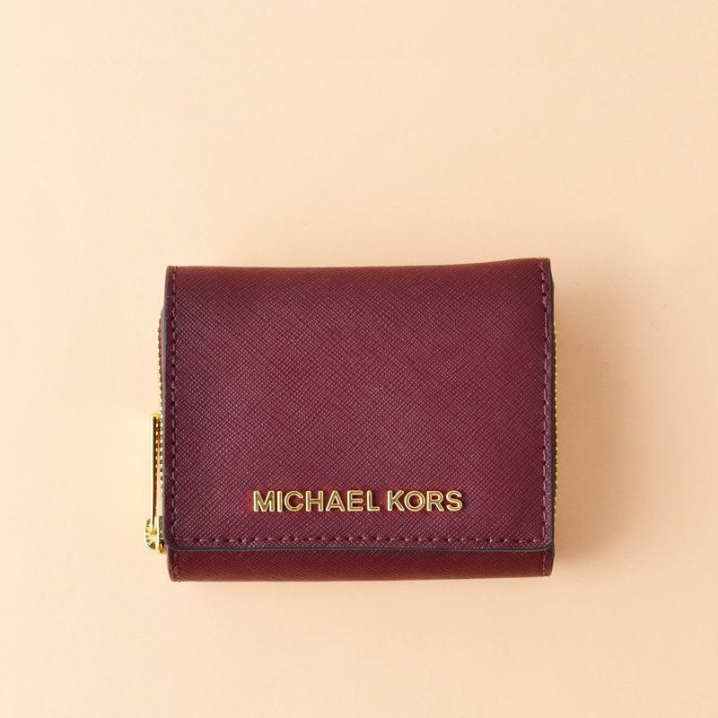 Michael Kors Jet Set Travel Small Multifunction Zip Around Merlot - Averand