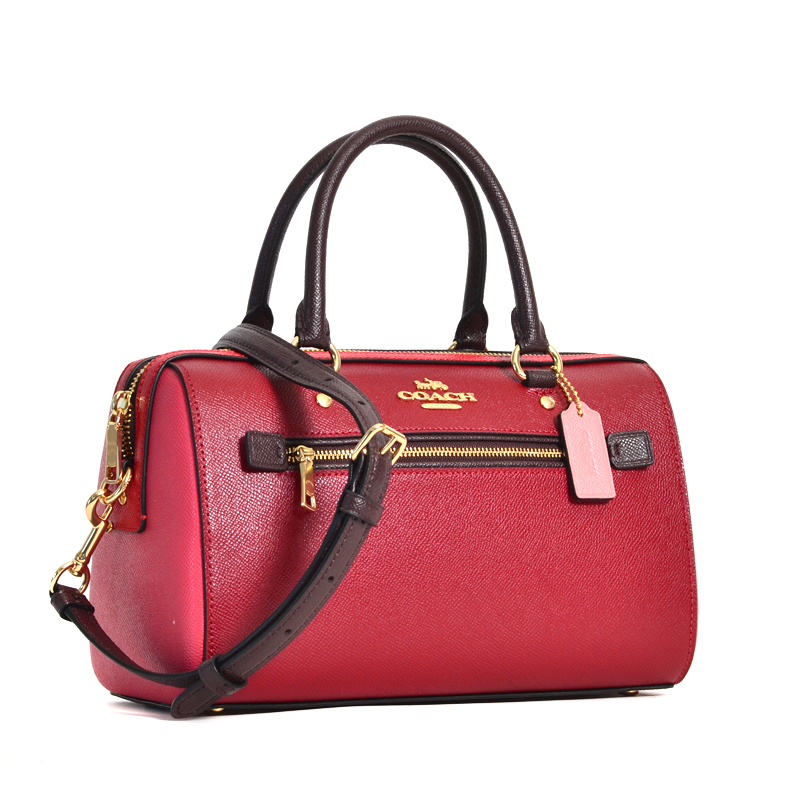 Coach Rowan Satchel Colorblock Deep Scarlet Multi - Averand