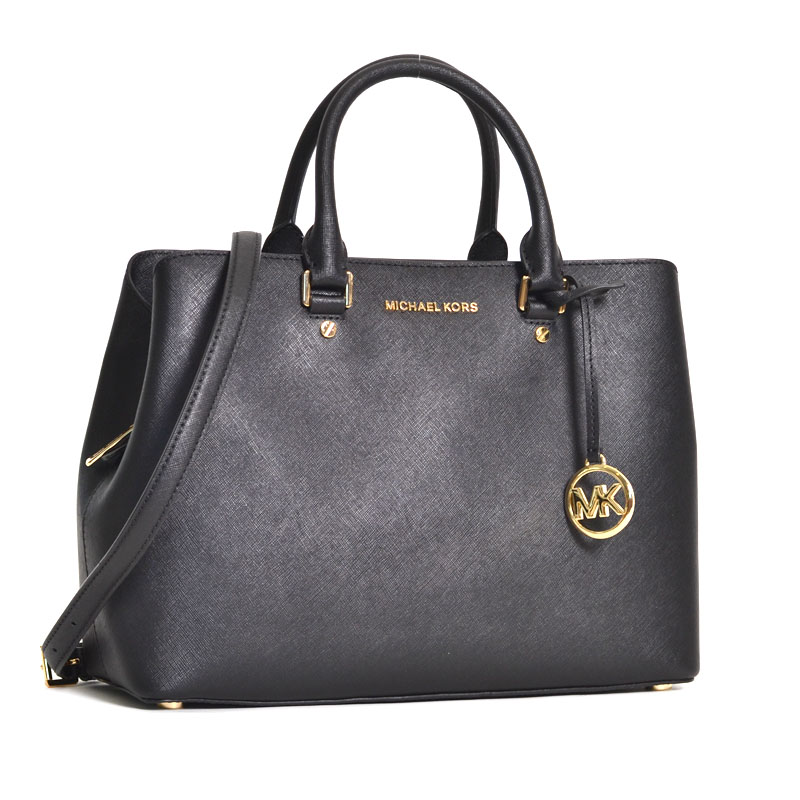 Michael Kors 'savannah' Small Saffiano Leather Satchel in Black