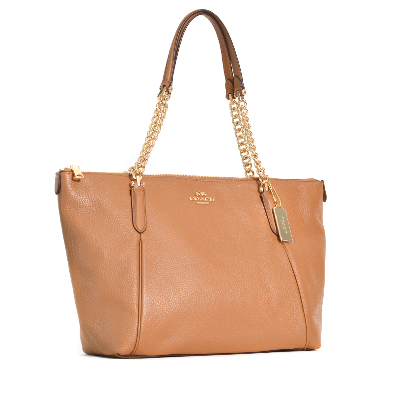 Coach Ava Chain Tote Light Saddle