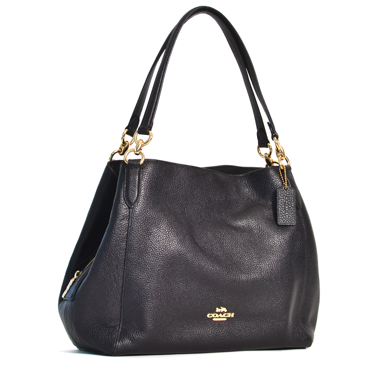 Coach Hallie Shoulder Bag Black - Averand Coach Hallie Shoulder Bag Black - Averand