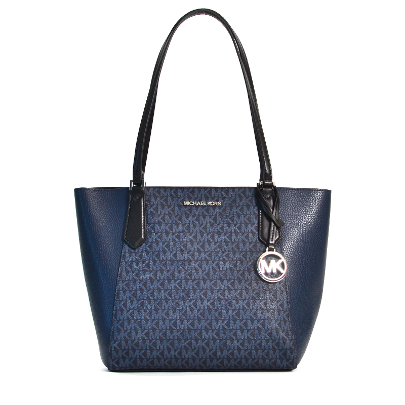 Michael Kors Kimberly Small Bonded Top Zip Tote Navy Multi - Averand