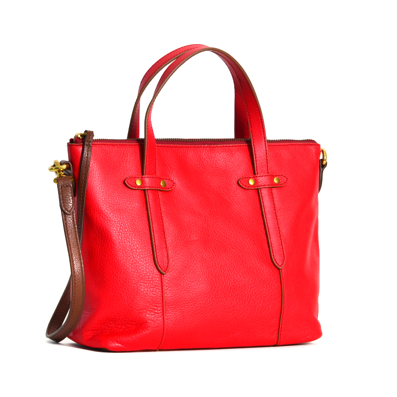 Fossil Felicity Satchel Brick Red - Averand