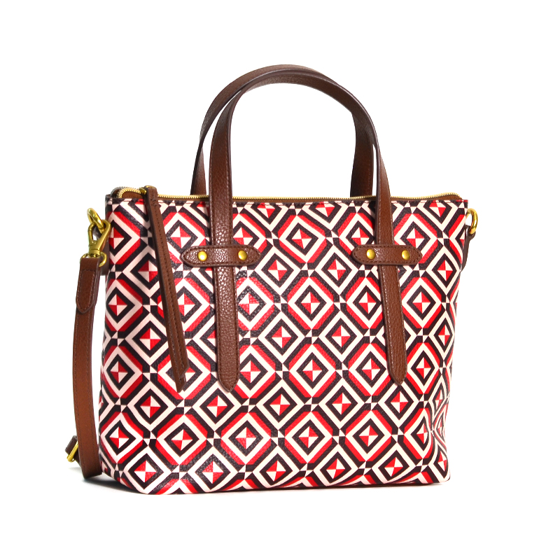 Fossil Felicity Satchel Red Multi - Averand