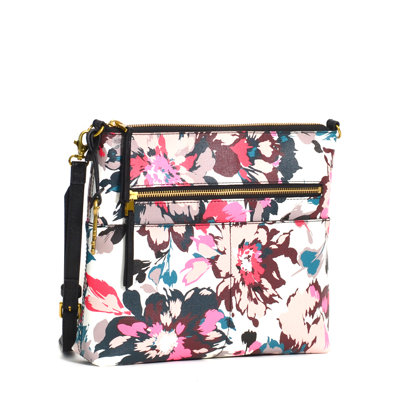 Fossil Fiona Large Crossbody Pink Floral - Averand
