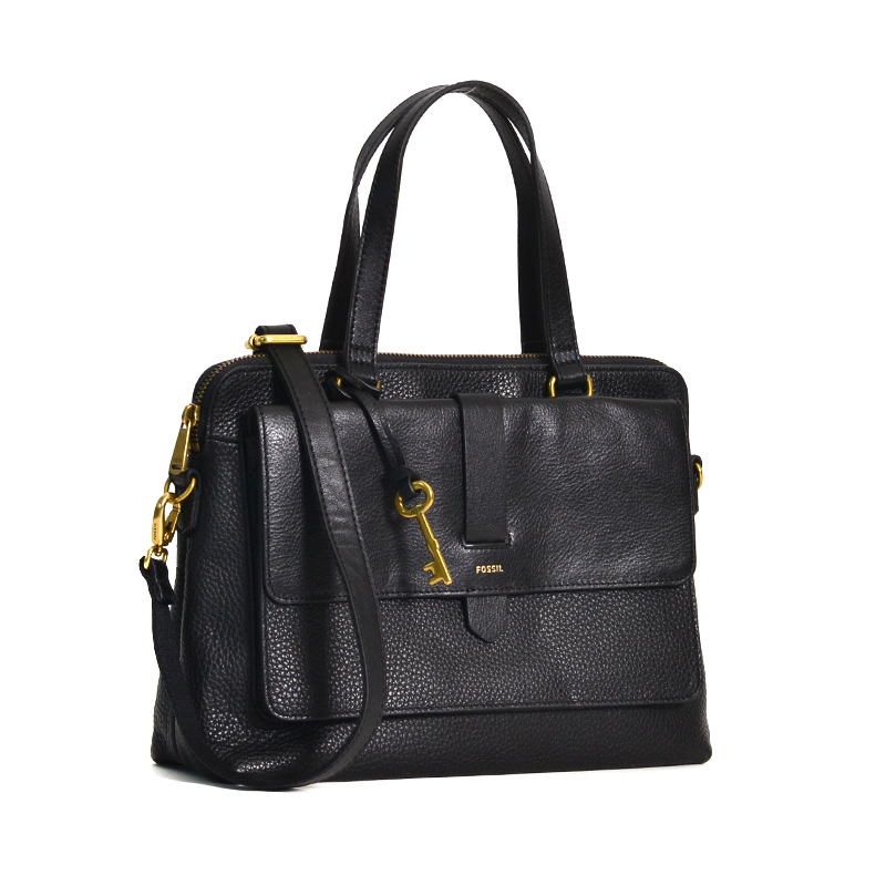 Fossil kinley satchel black deals