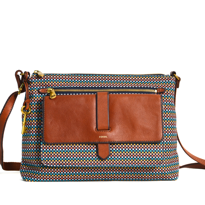 Fossil Kinley Crossbody Teal Brown - Averand