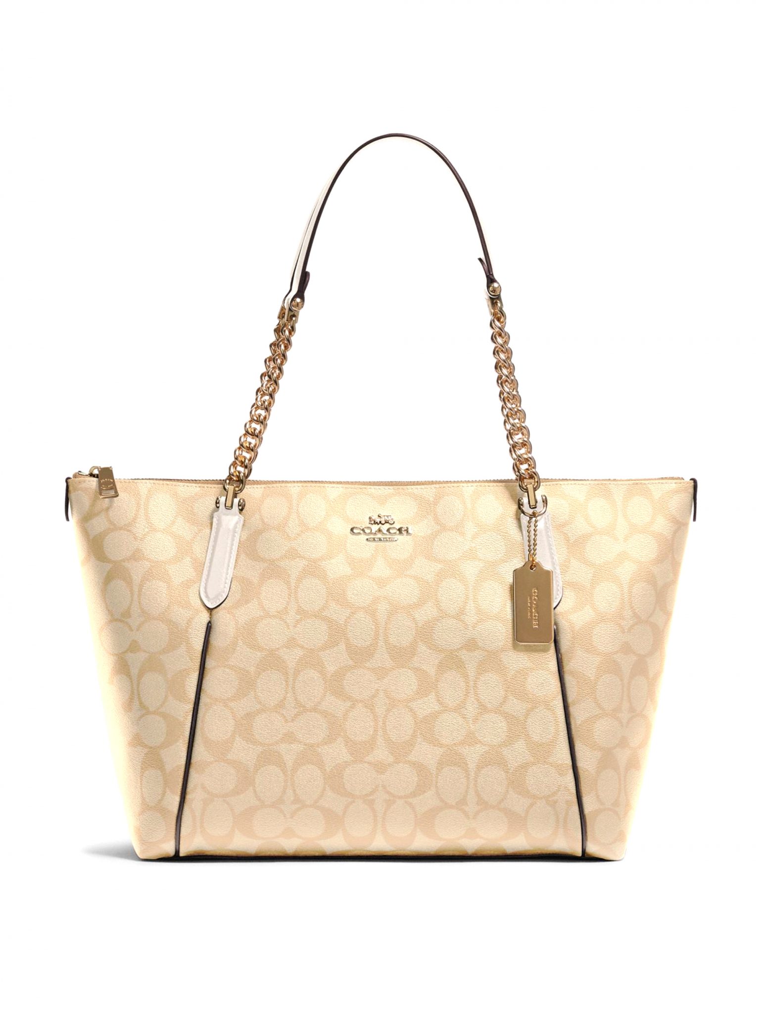 coach ava chain tote in signature leather