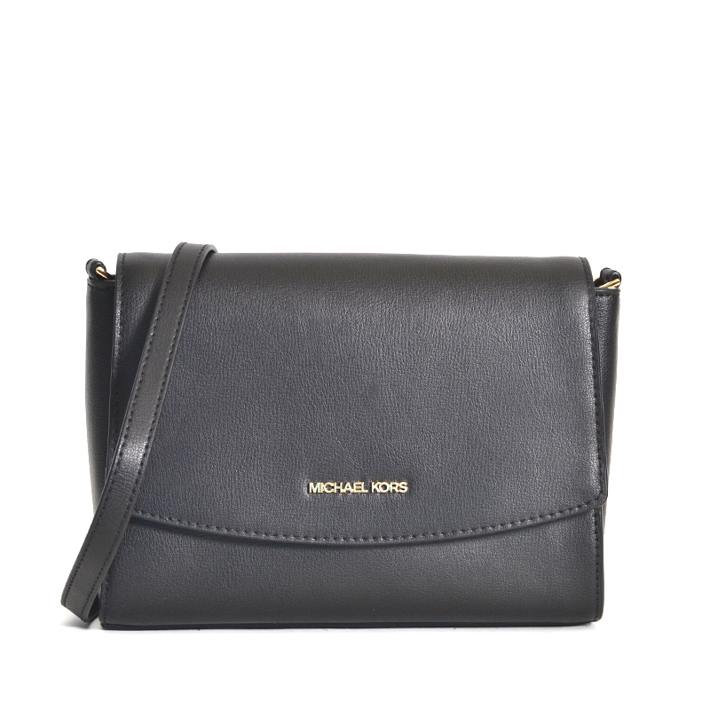 Michael Kors Ellis Medium Flap Messenger Black Averand