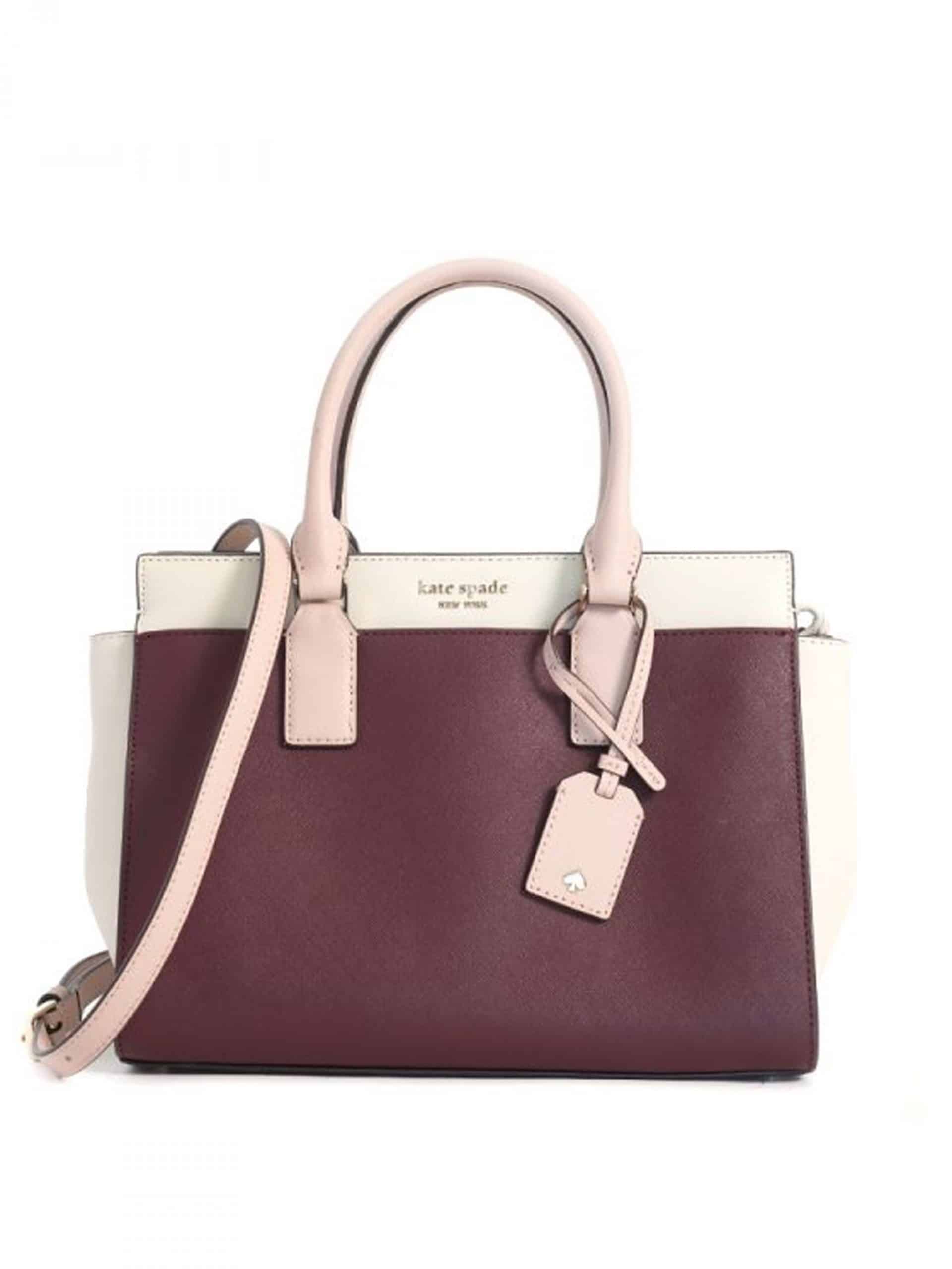 Kate Spade Cameron Medium Satchel Bright White Cherrywood Warm Vellum