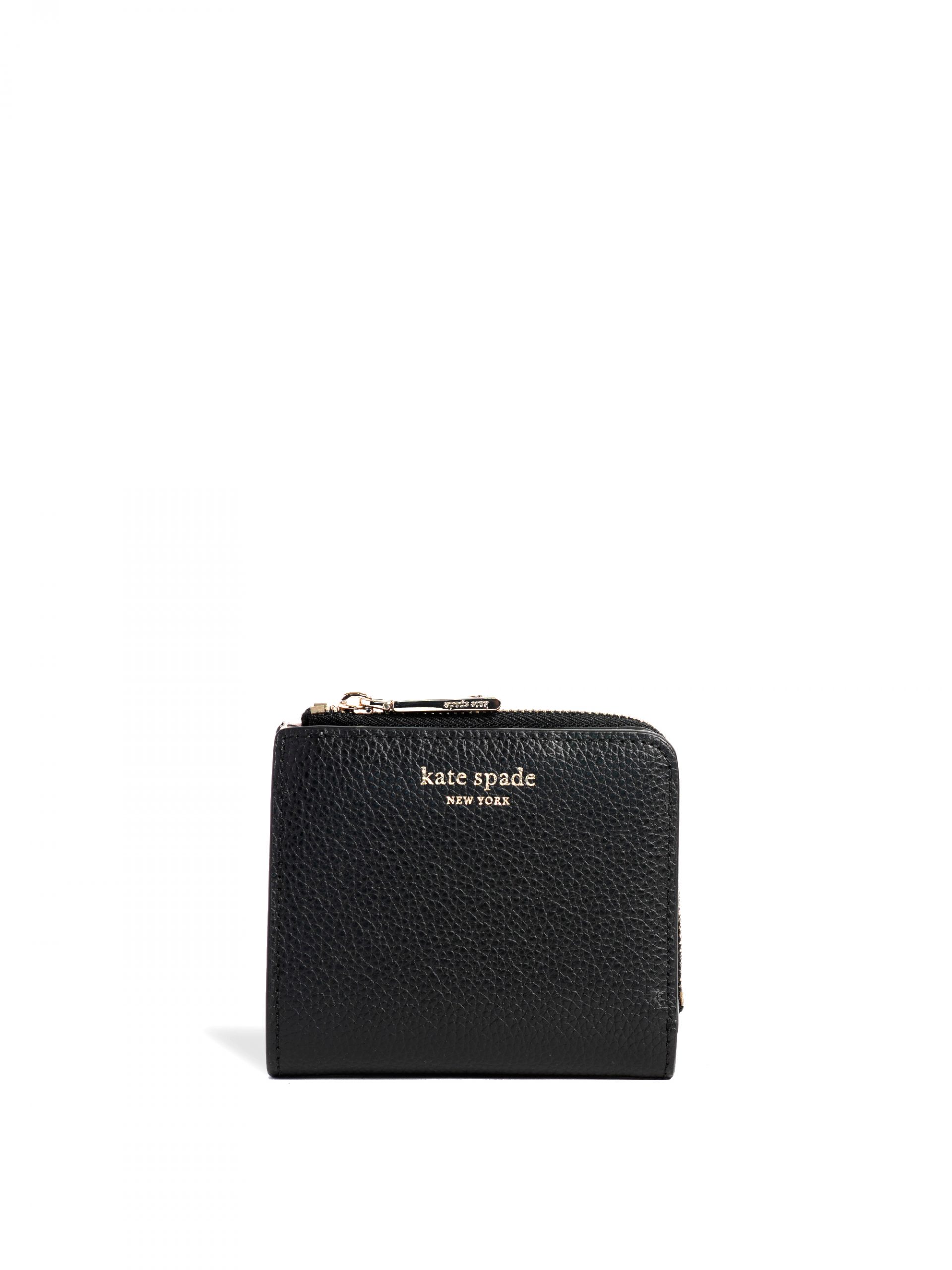 Kate Spade Eva Small L Zip Bifold Wallet Black Warmbeige