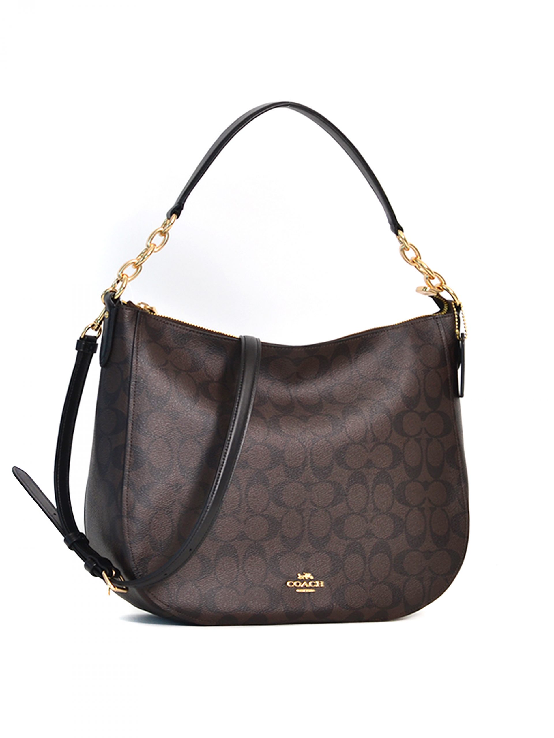 Coach Elle Hobo Signature Brown Black - Averand