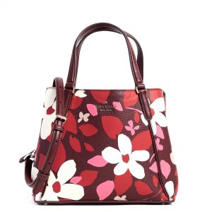 jackson forest floral medium triple compartment satchel