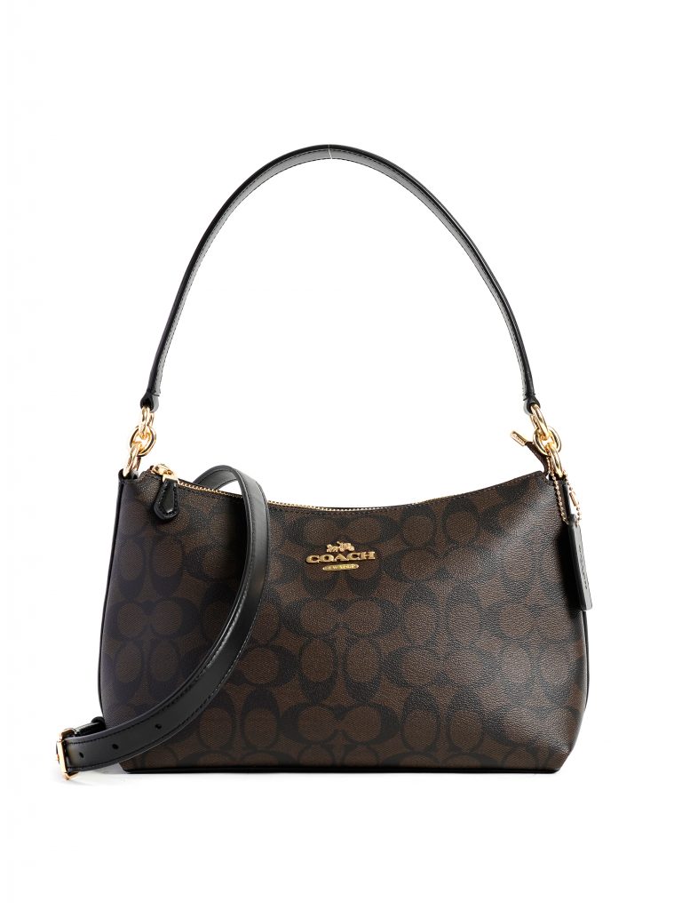 Coach Lewis Shoulder Bag Signature Brown Black Averand