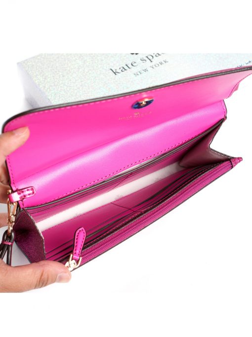 Kate Spade Lola Glitter Boxed Medium Phone Wristlet Convertible Pink