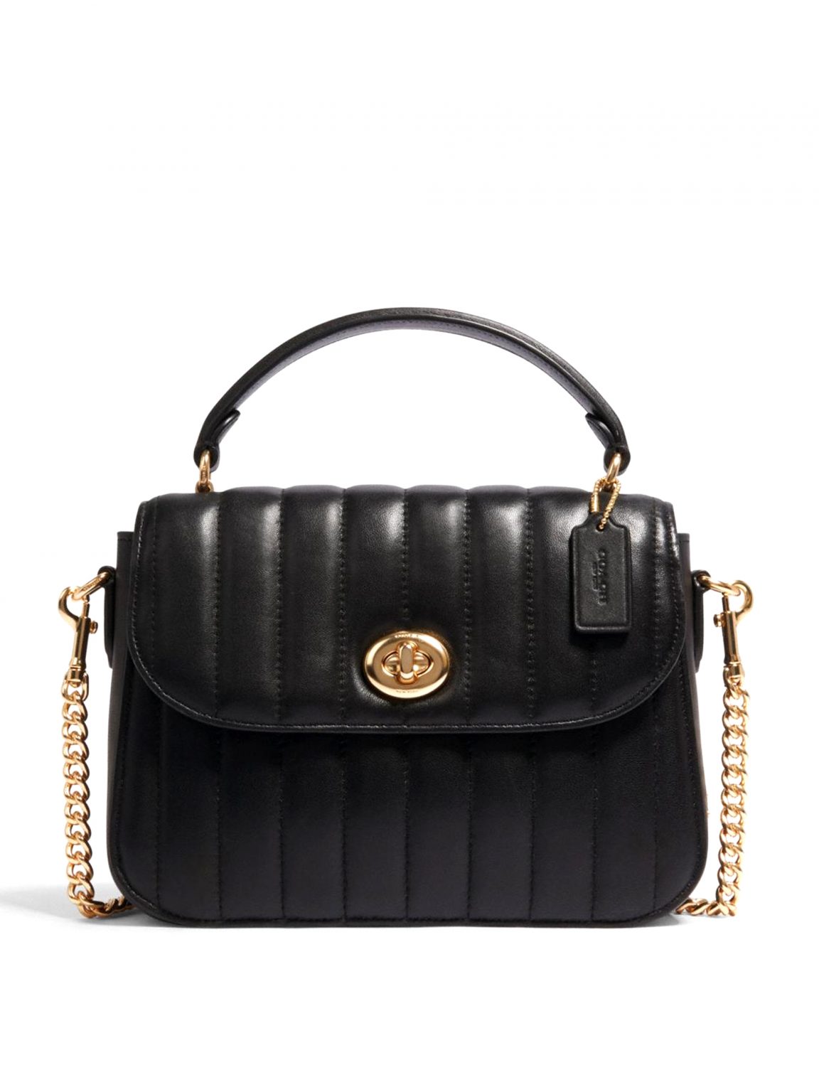 Coach Marlie Top Handle Satchel Quilted Black Averand