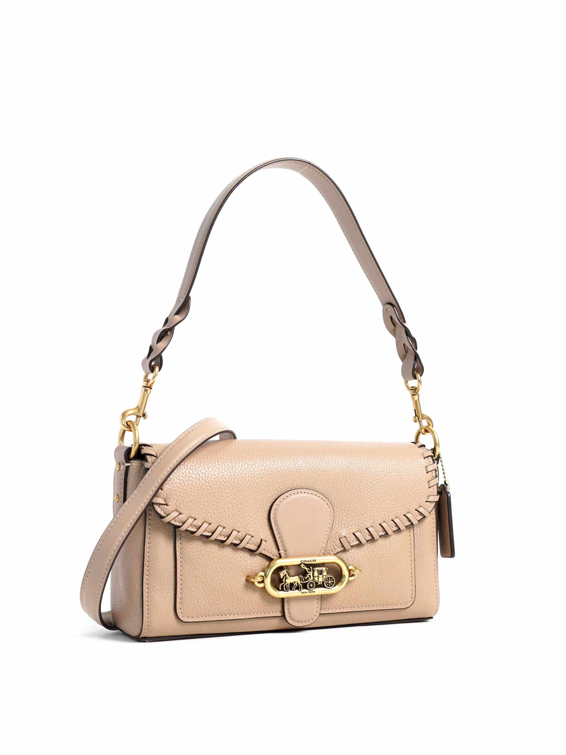 Coach Small Jade Whipstitch Shoulder Bag Taupe
