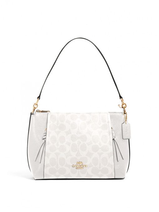 Coach Small Marlon Shoulder Bag Signature Chalk Glacierwhite Averand