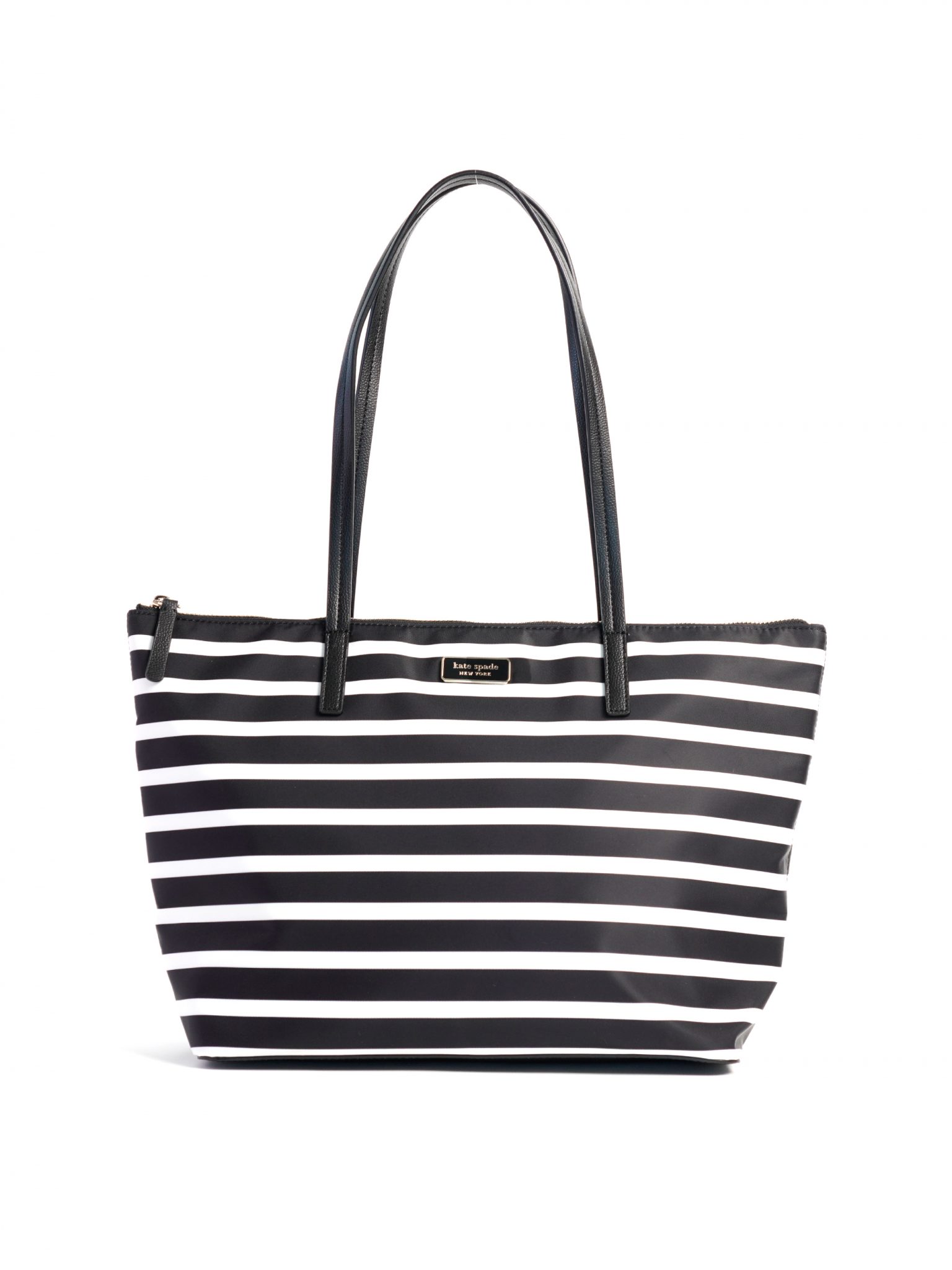 Kate Spade Hayden Sailing Stripe Top Zip Tote Black Multi Averand