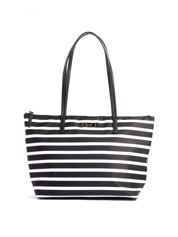 Kate Spade Hayden Sailing Stripe Top Zip Tote Black Multi Averand
