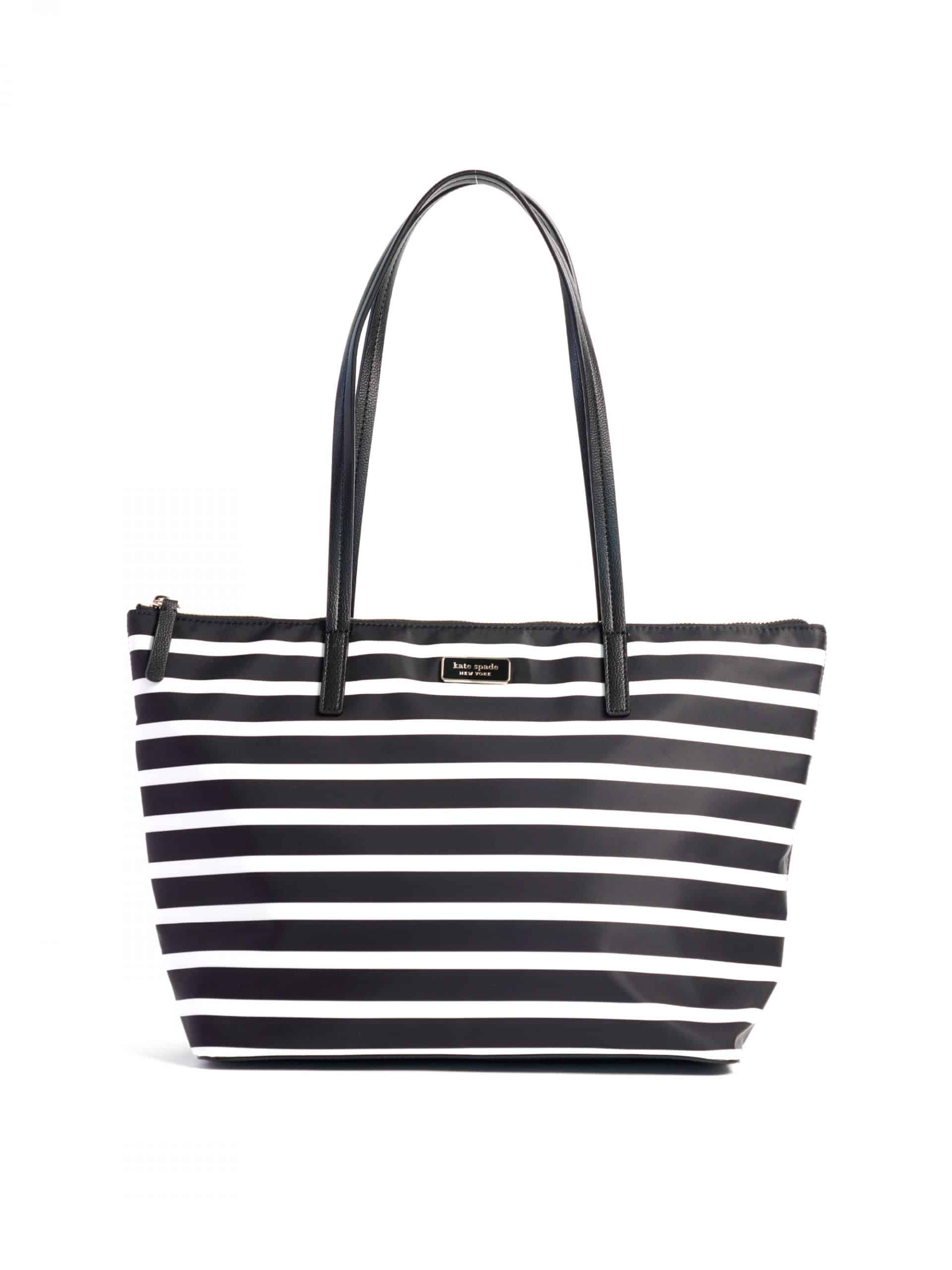 Kate Spade Hayden Sailing Stripe Top Zip Tote Black Multi Averand