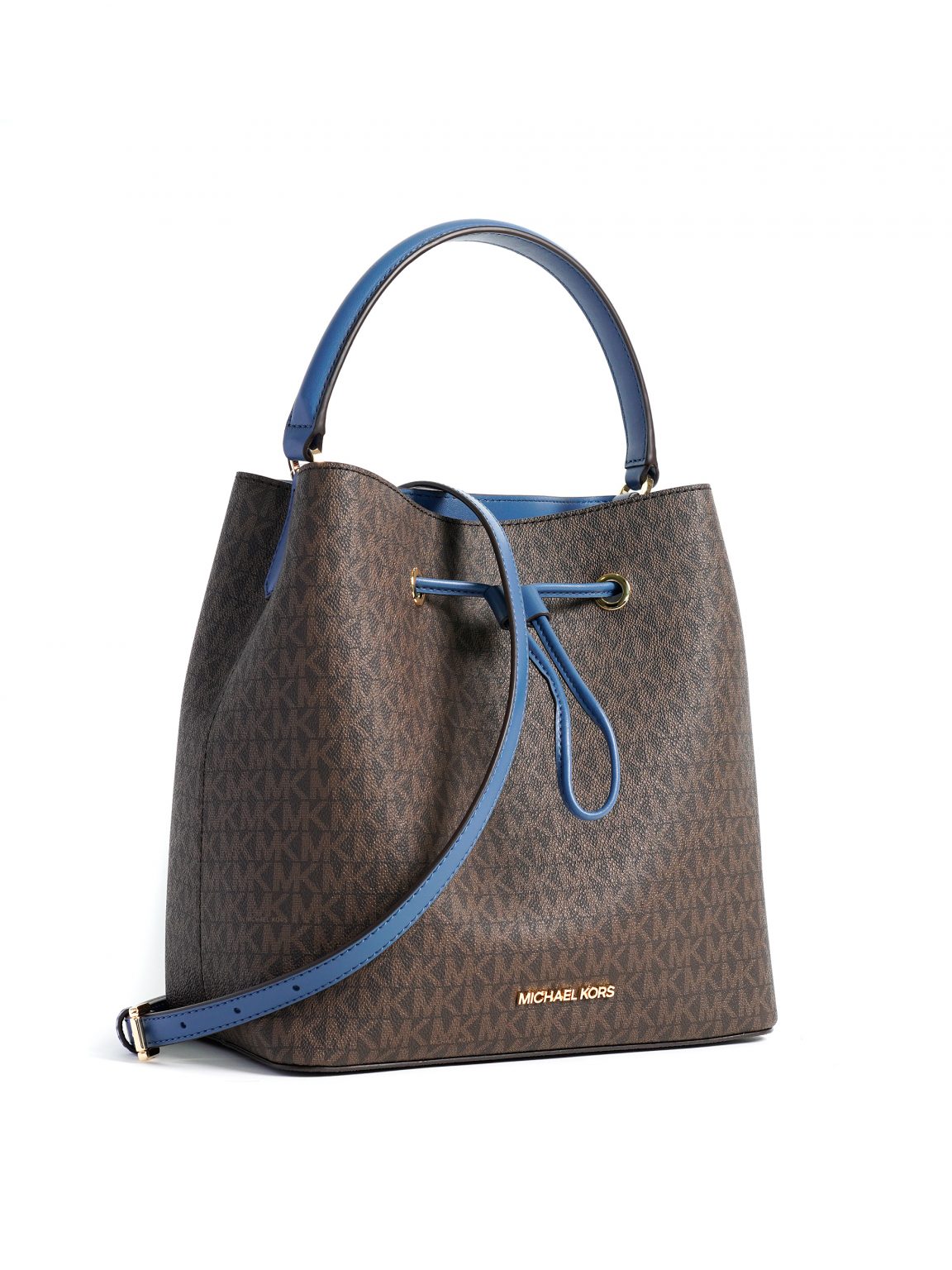 Michael Kors Suri Large Bucket Messenger Signature Dark Chambray Multi