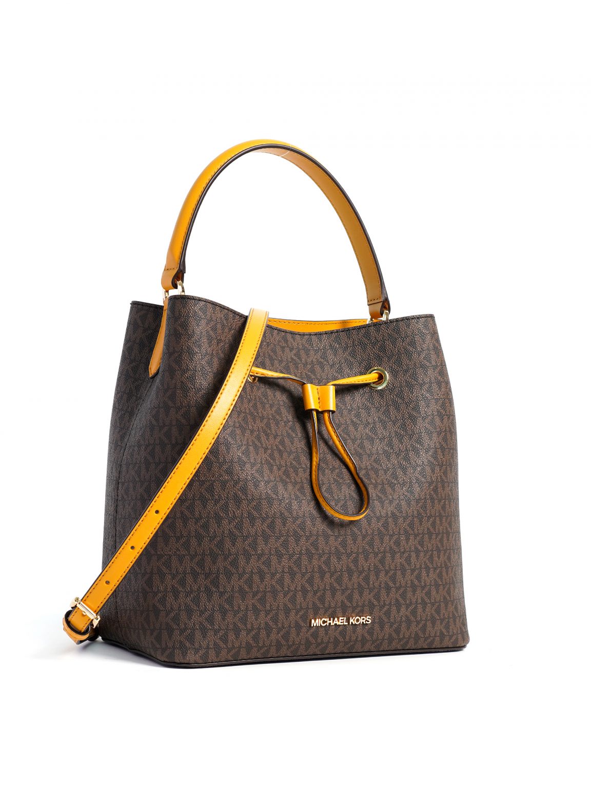 Michael Kors Suri Large Bucket Messenger Signature Marigold Averand