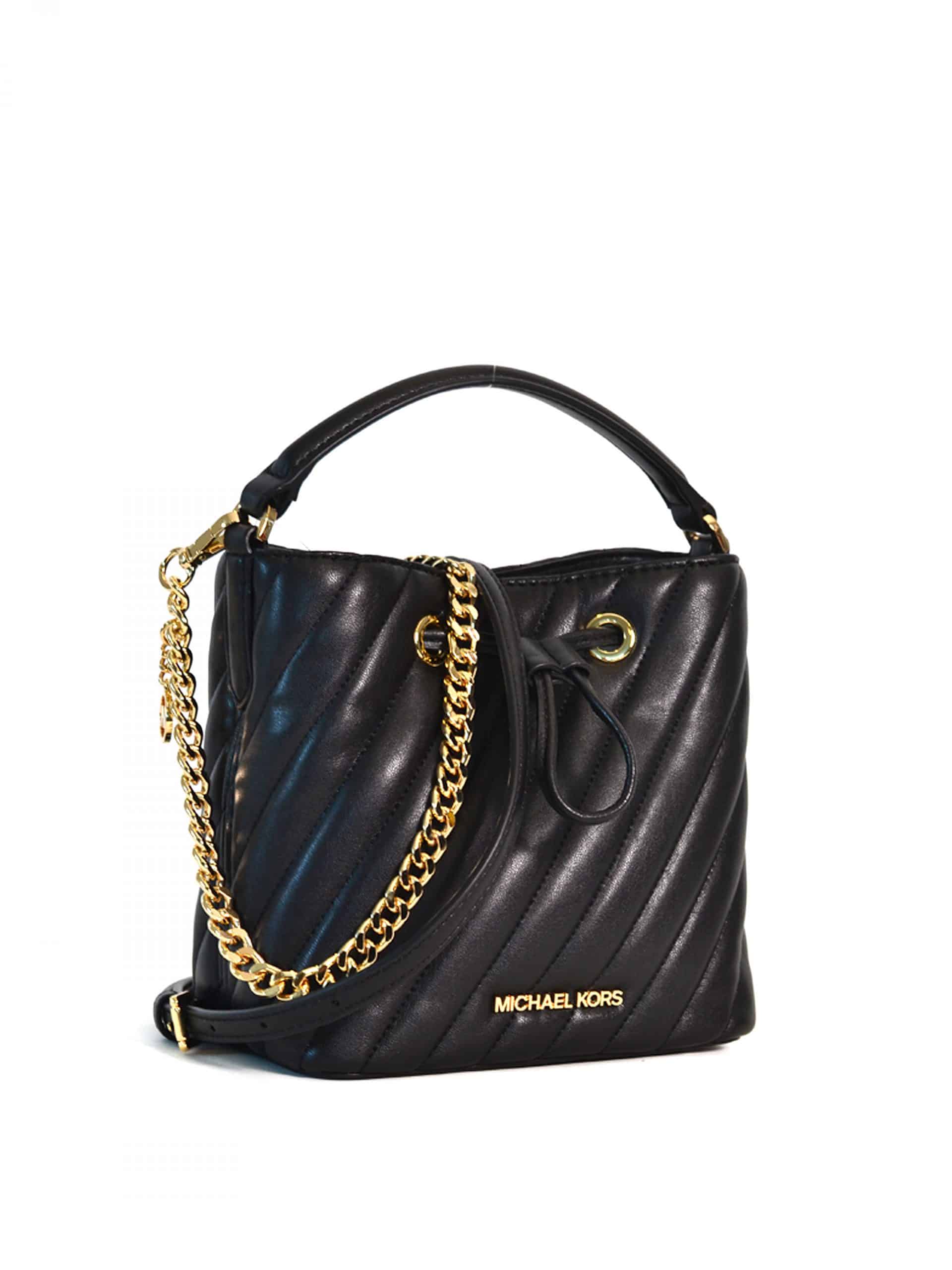 Michael Kors Suri Small Bucket Crossbody Quilted Black - Averand