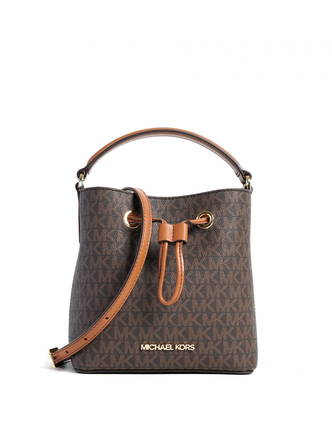 Michael Kors Suri Small Bucket Crossbody Signature Brown - Averand