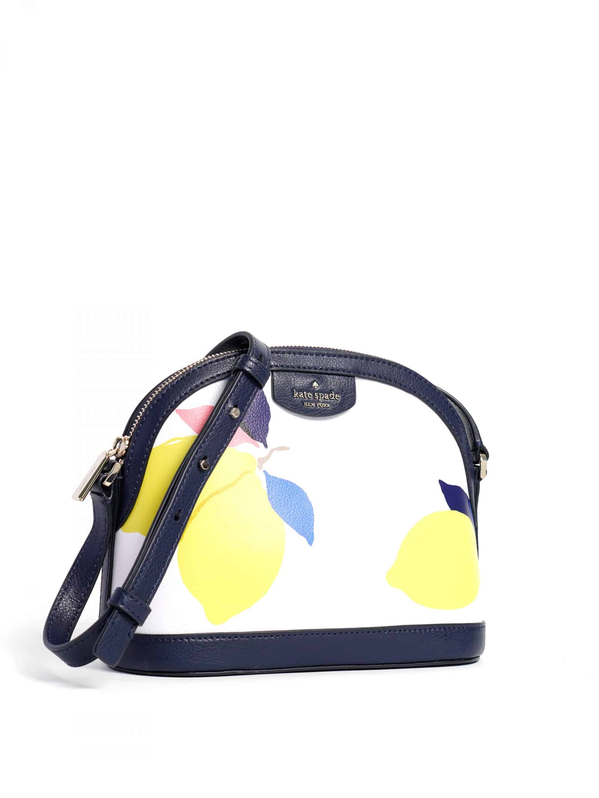 Kate Spade Sylvia Lemon Zest Extra Large Dome Crossbody White Multi -  Averand