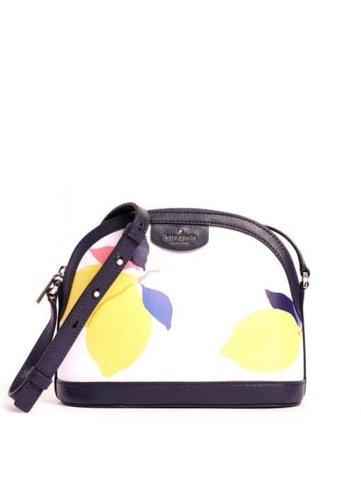 Kate Spade Sylvia Lemon Zest Extra Large Dome Crossbody White Multi -  Averand