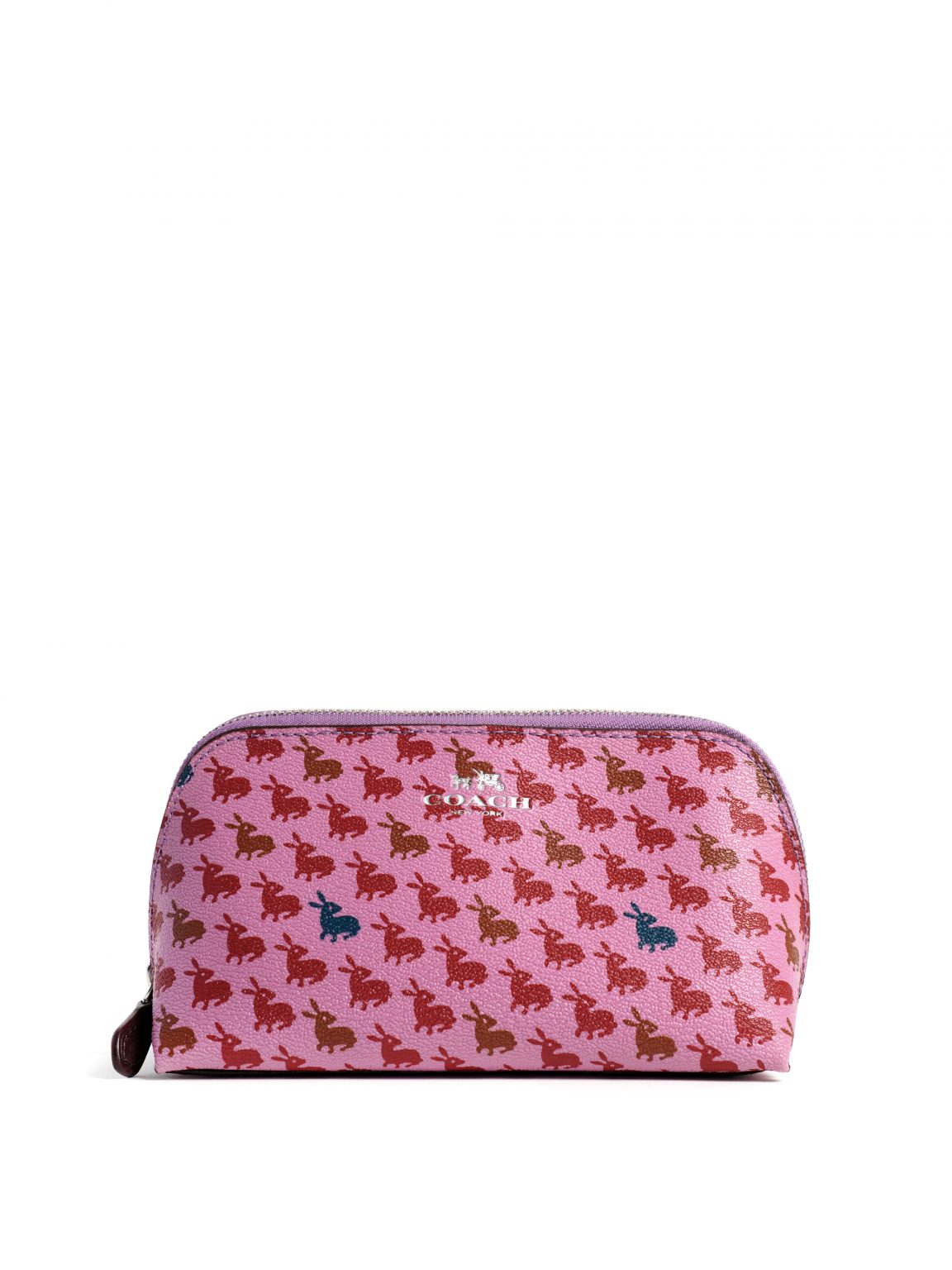 Coach Cosmetic Case 17 Bunny Print Lilac Multi - Averand