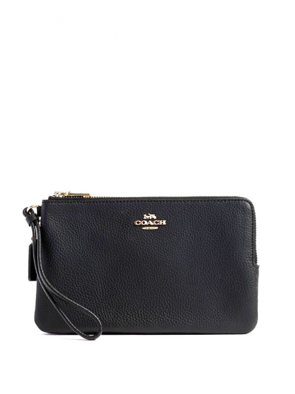 Coach Double Zip Wallet Black Averand