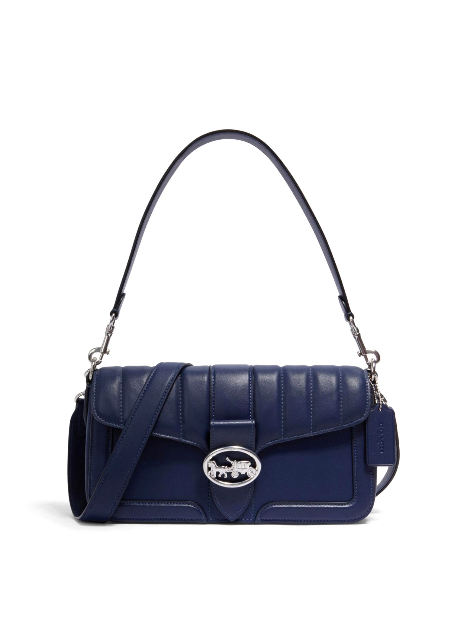 Coach Shoulder Bag Linear Quilting Cobalt Averand