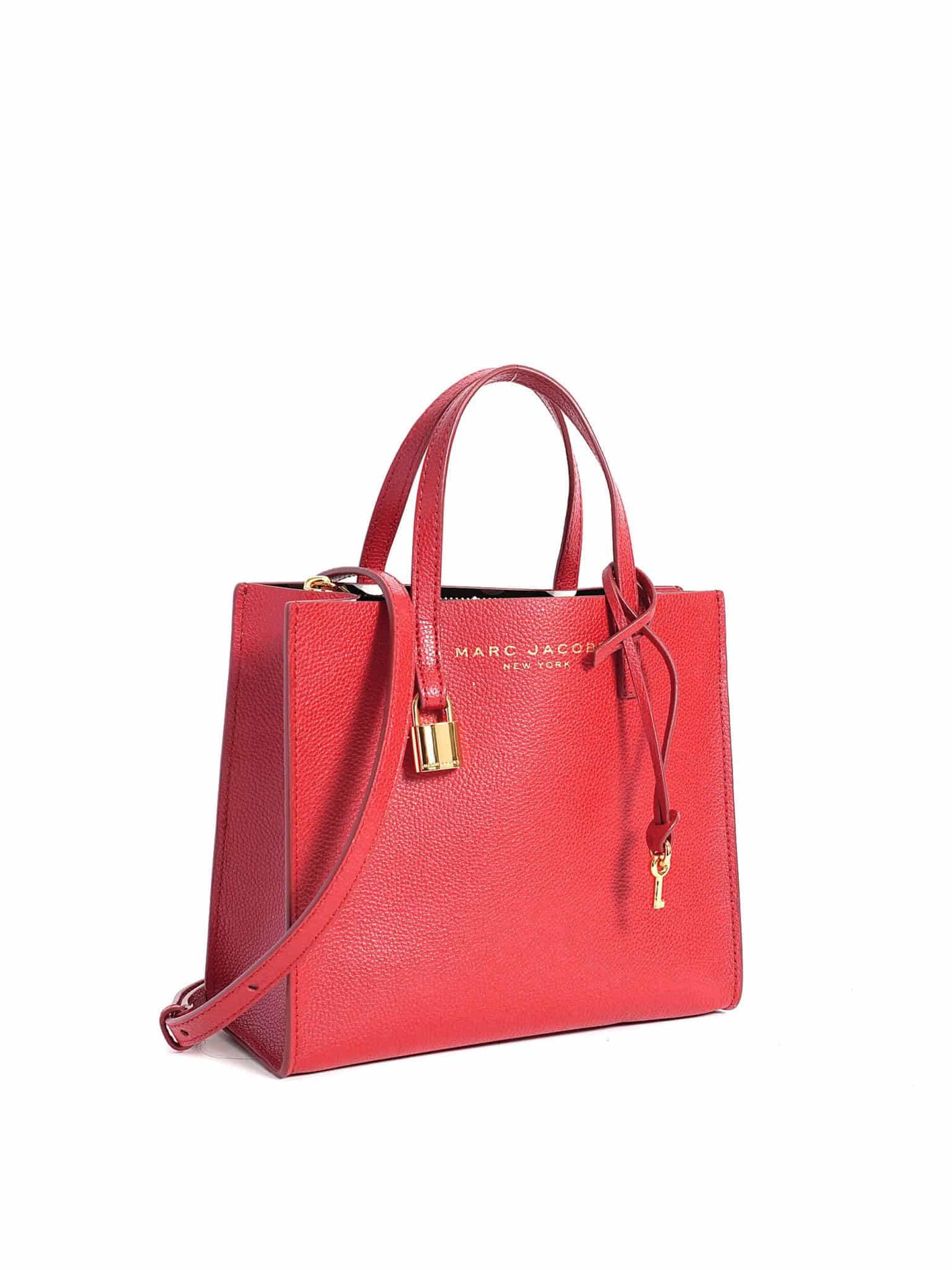 marc jacobs red leather handbag