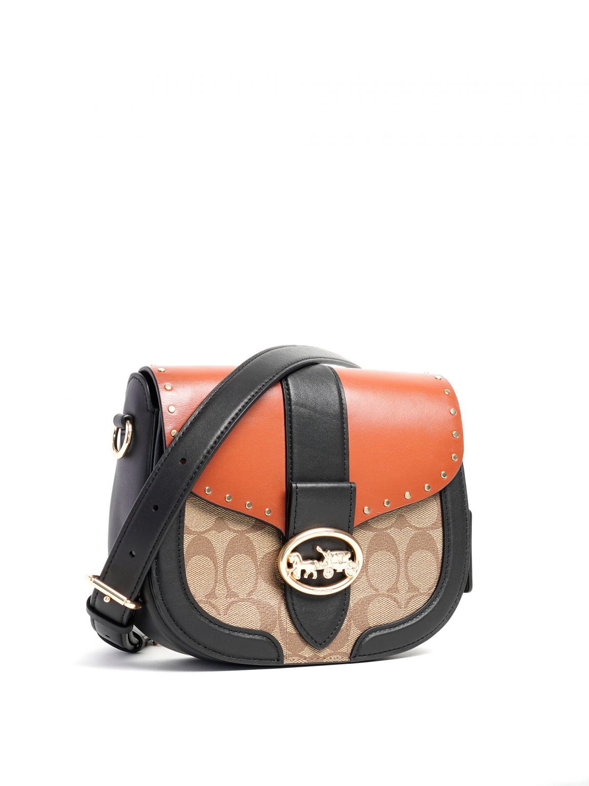 coach georgie saddle bag black
