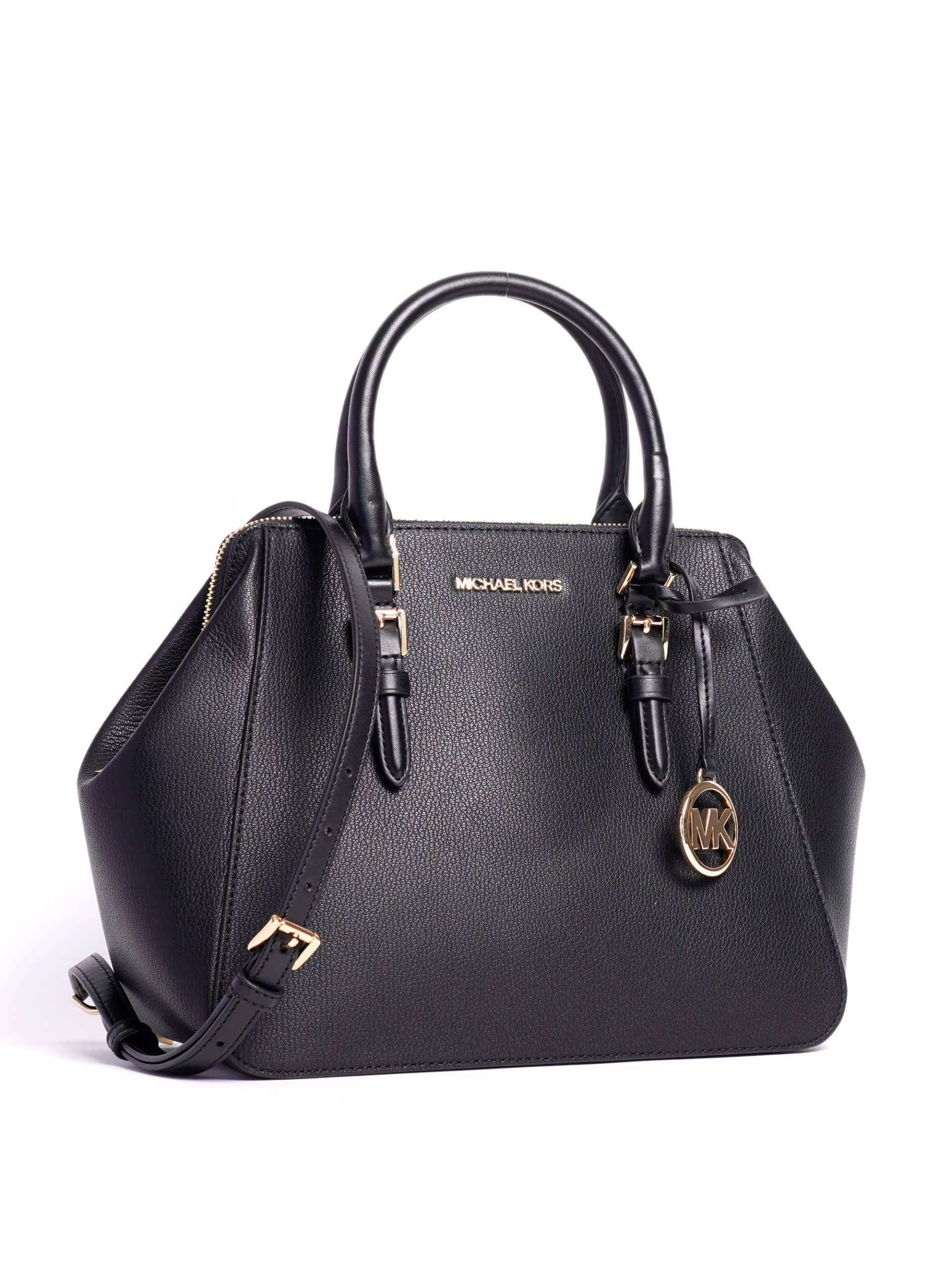 Michael Kors Charlotte Large Satchel Gold Black - Averand