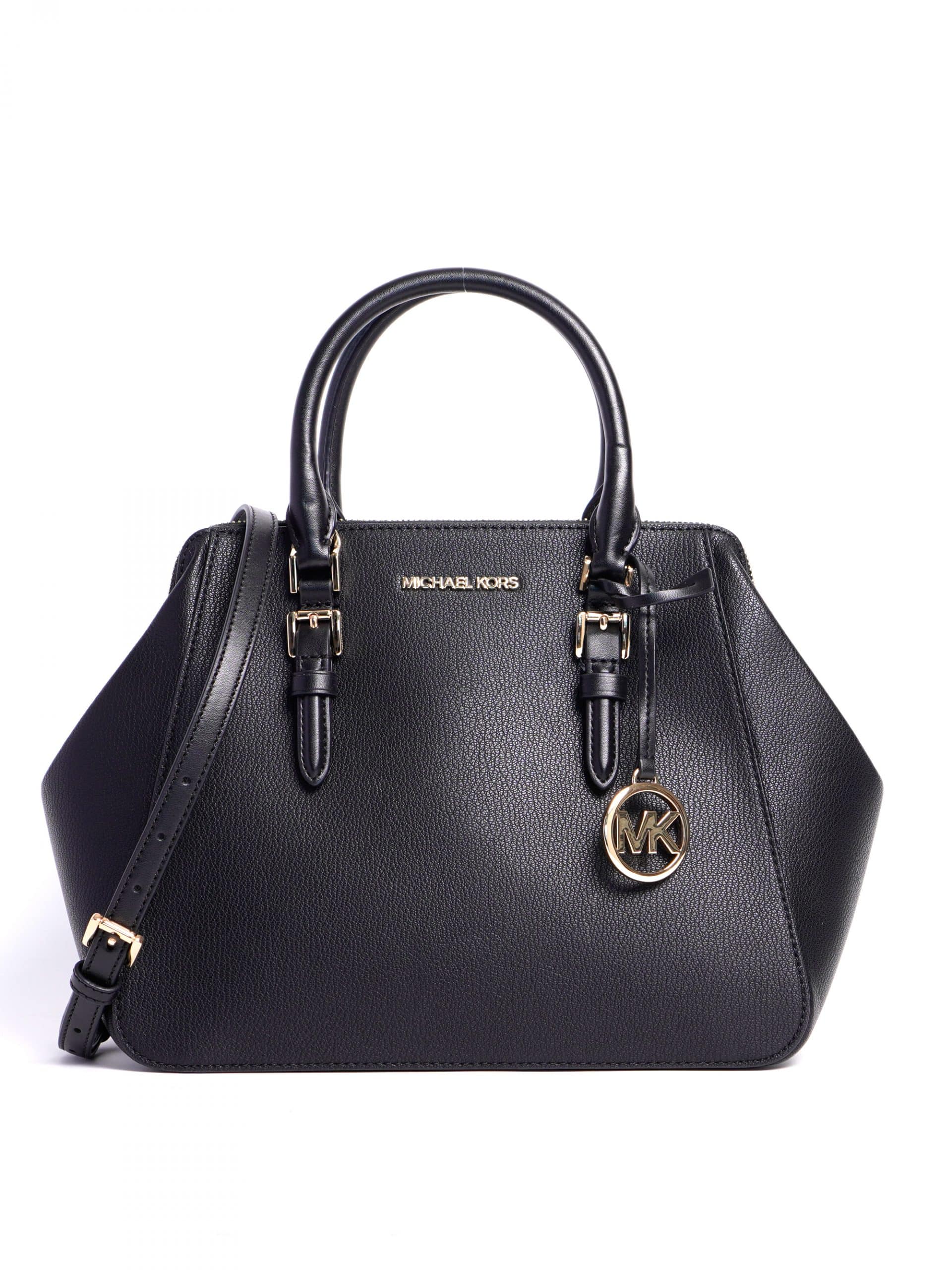 Michael Kors Charlotte Large Satchel Gold Black - Averand