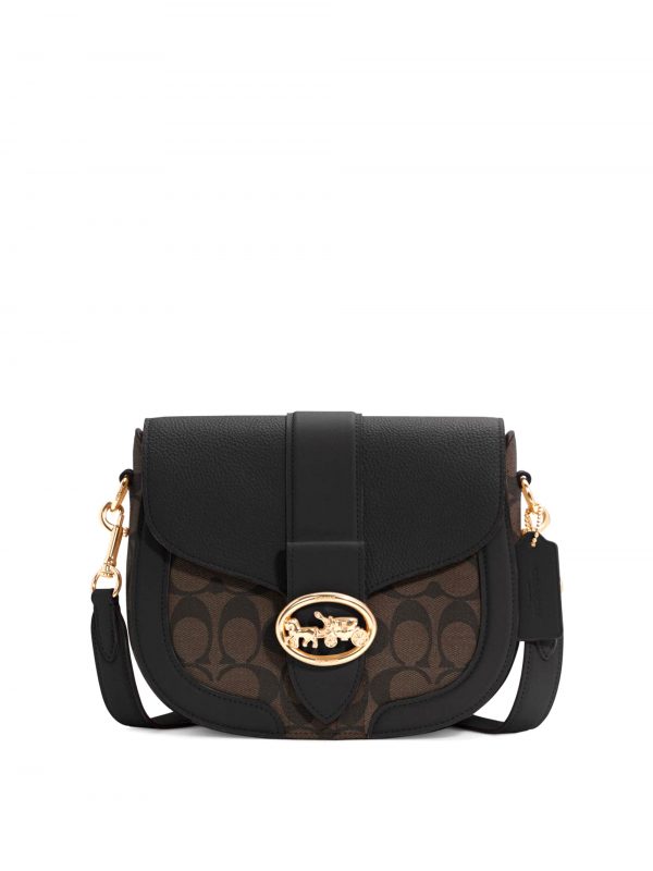 coach georgie saddle bag black