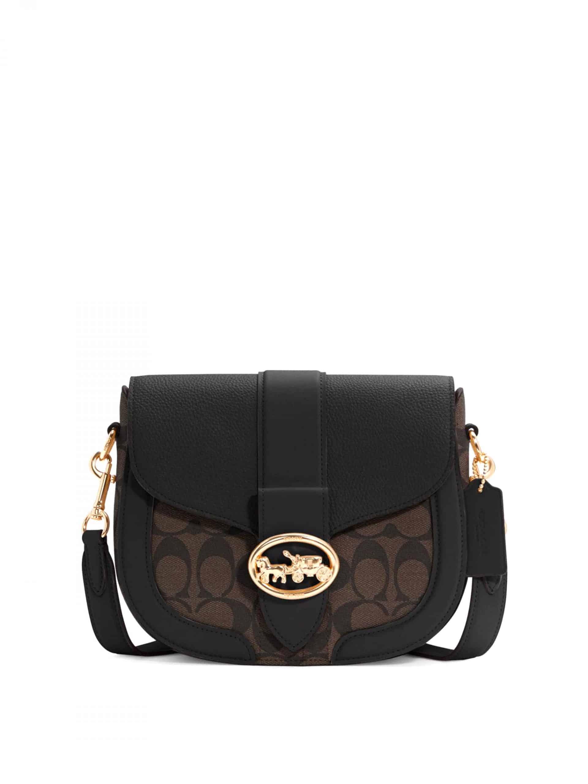 Coach Saddle Bag Signature Brown Black Averand