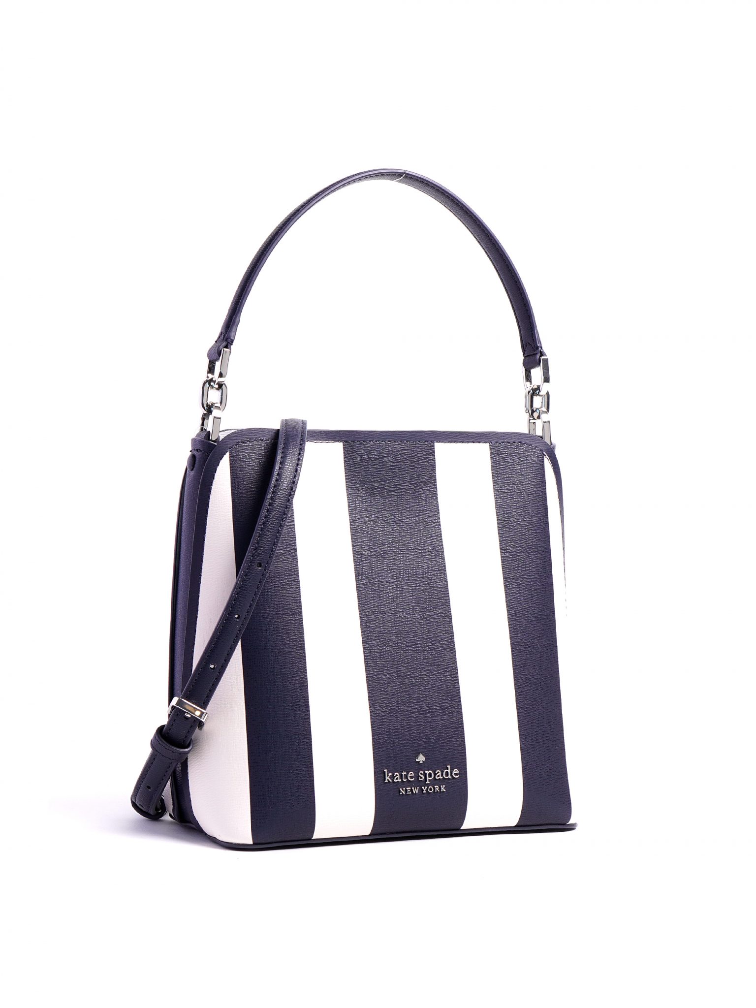 Kate Spade Darcy Bucket Bag Crossbody Pond Stripe Blazer Blue - Averand
