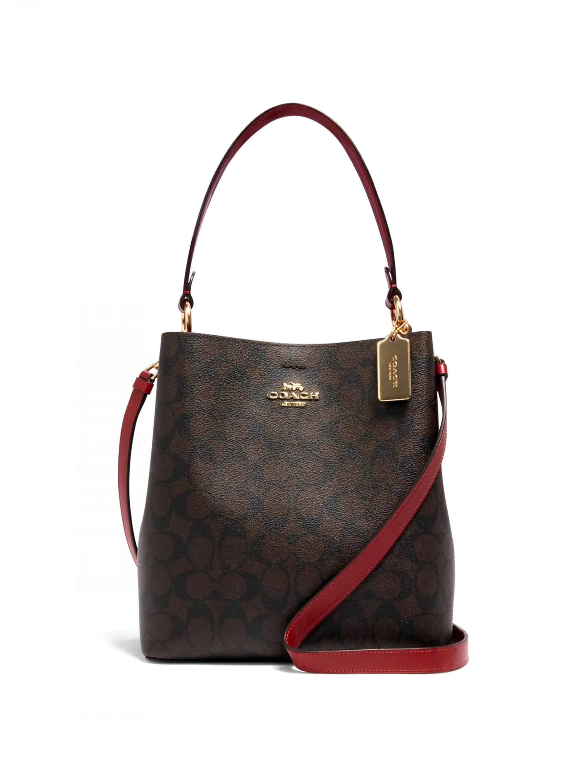 Coach Town Bucket Bag Signature Brown 1941 Red Averand