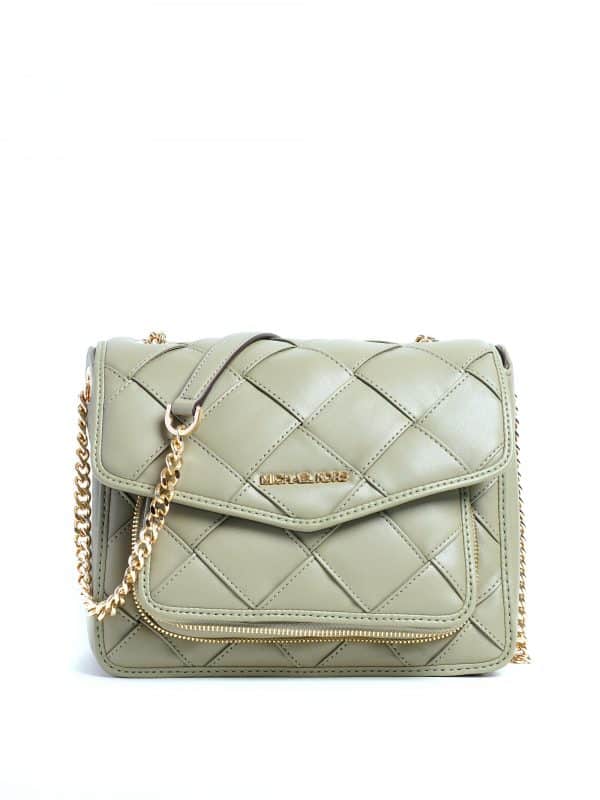 Michael Kors Regina Medium Flap Shoulder Thyme Averand