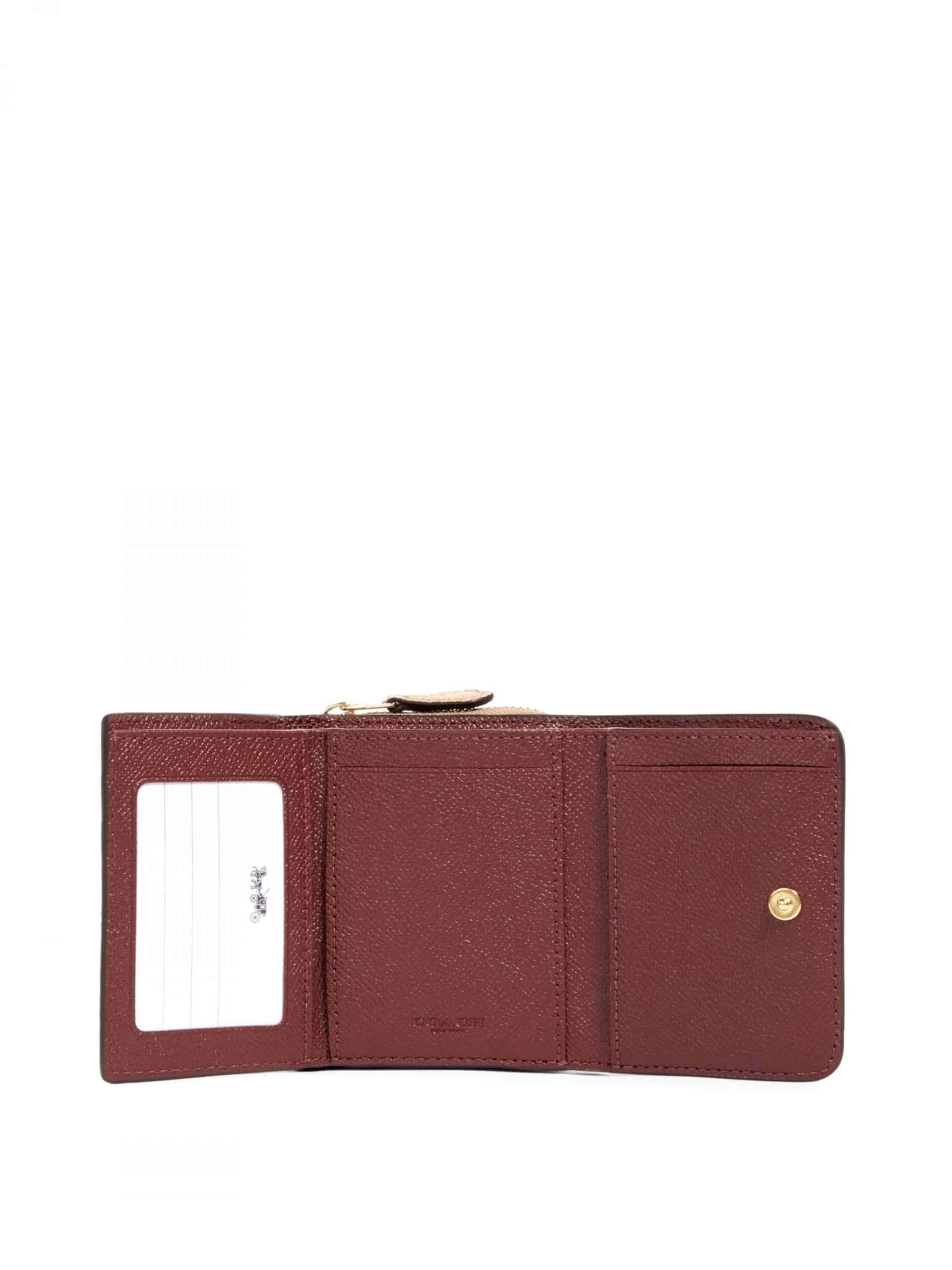 Coach Small Trifold Wallet Taupe - Averand