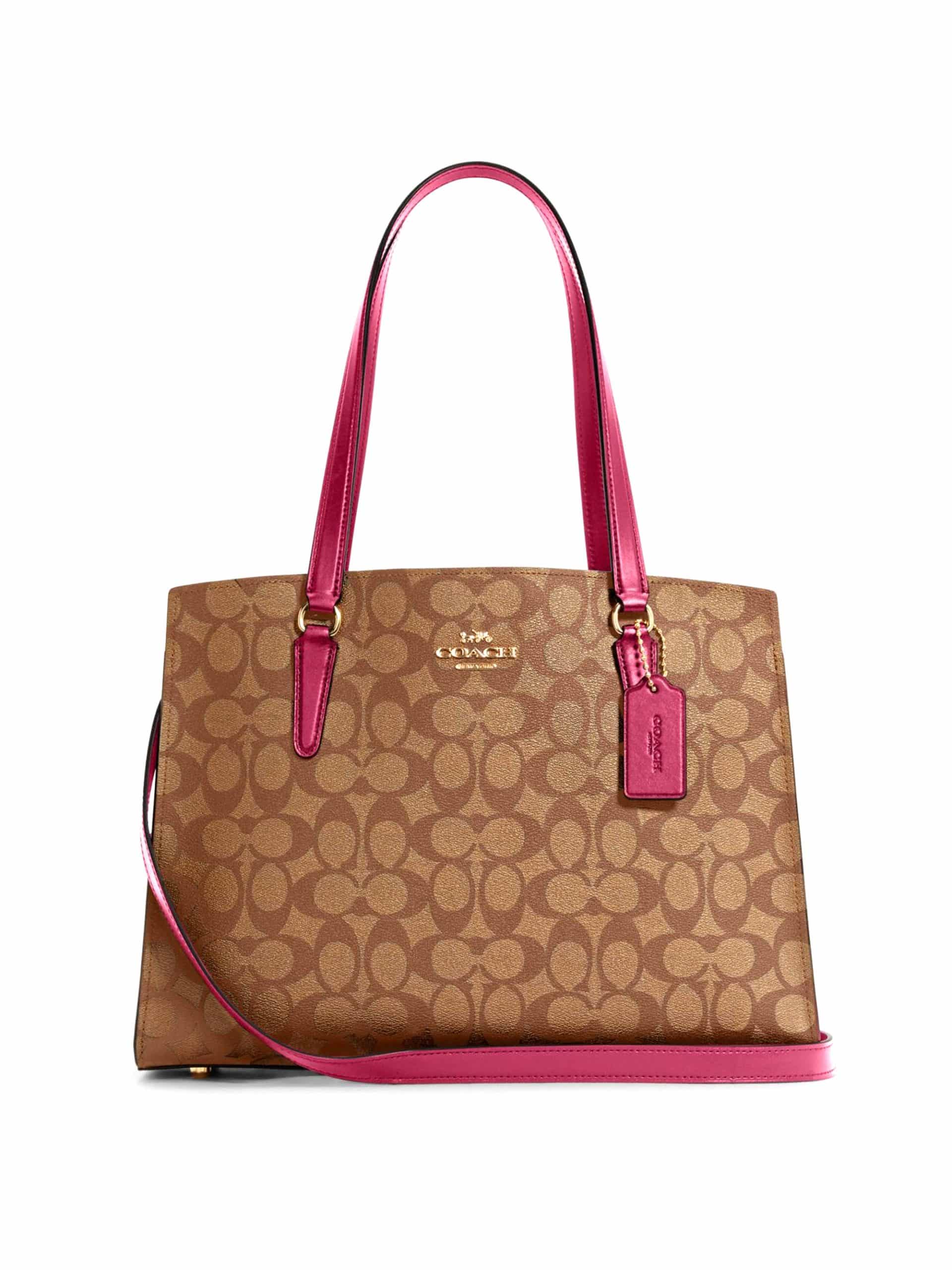 Coach Tatum Carryall Signature Khaki Bright Violet Averand