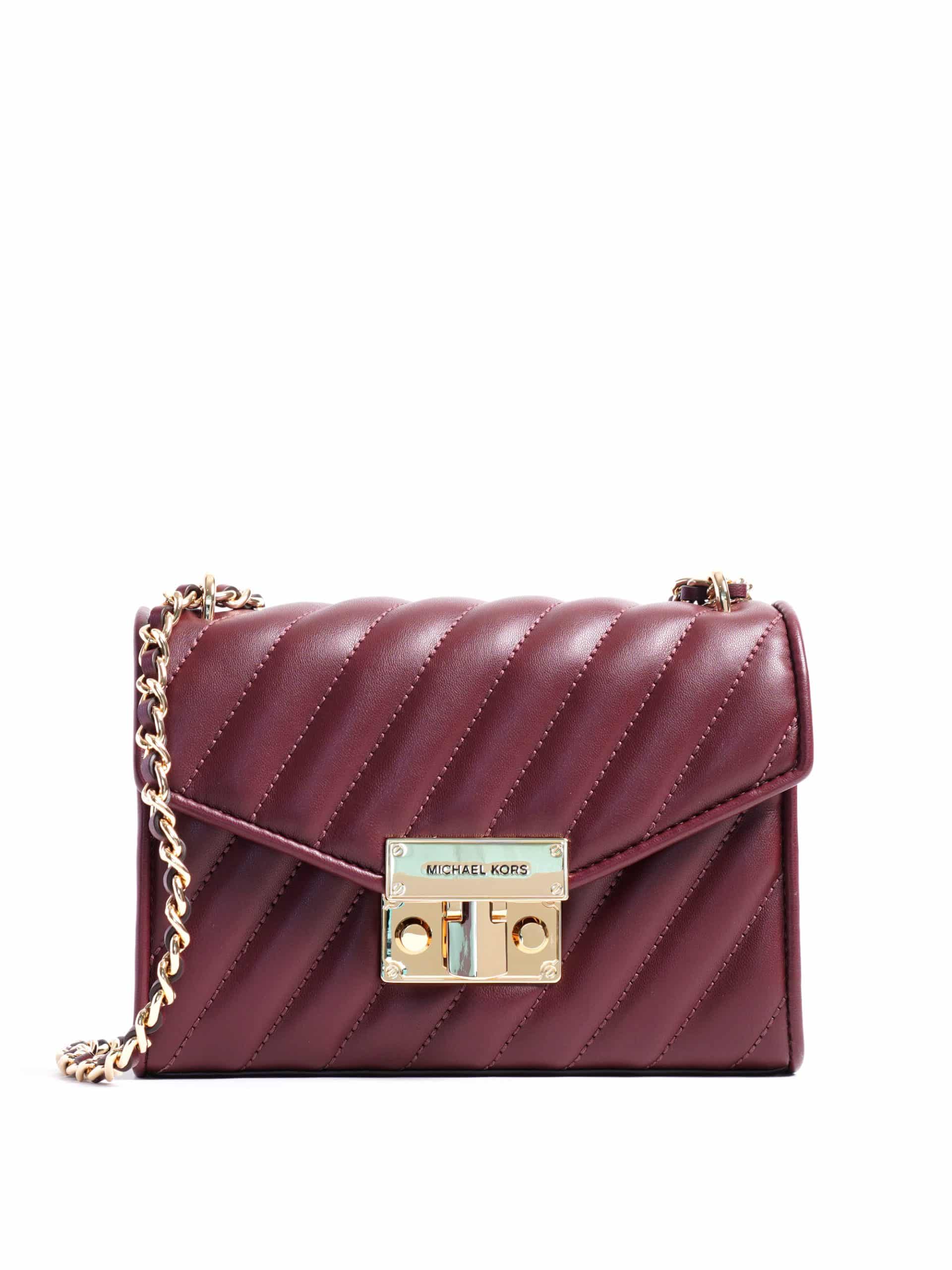 Michael Kors Rose Small Crossbody Quilted Merlot - Averand